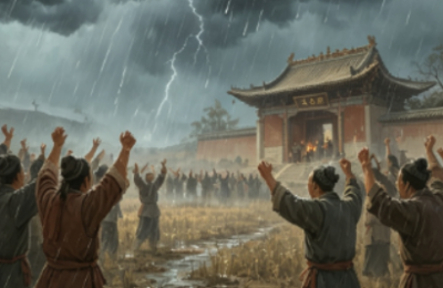 顾知县太白庙缚斗祈雨